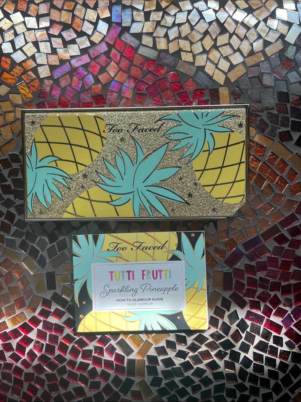 Too Faced Tutti Frutti Sparkling Pineapple Eyeshadow Palette - Gold & Teal NEW
